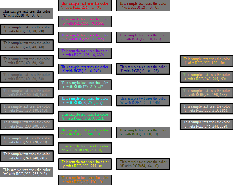 Meridian 59 Chat Colors